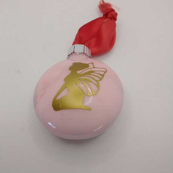 Hand Crafted Ornament Pink Fairy Christmas Hand Made Decorations Plastic Bulb - Picture 3 of 4